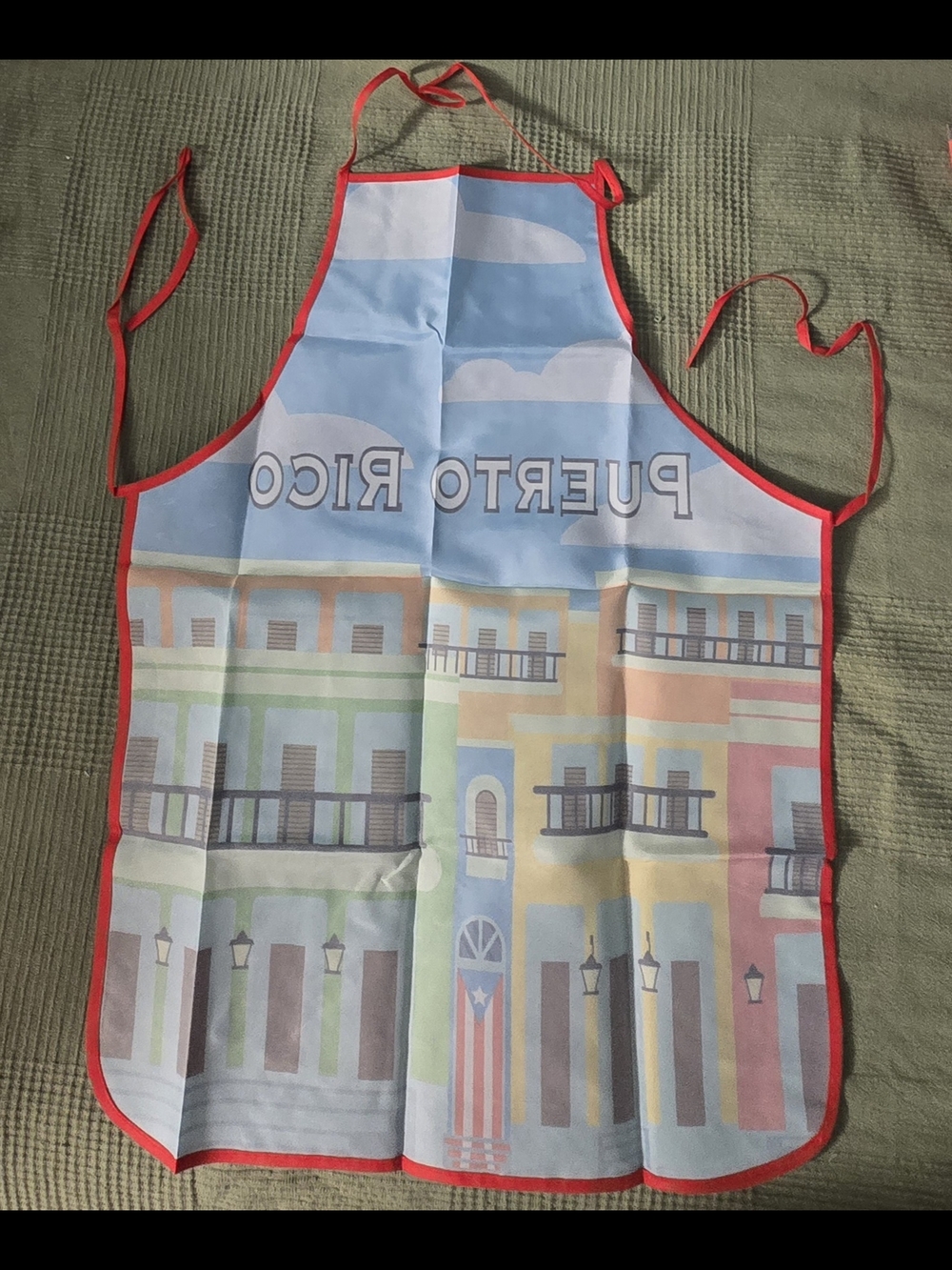 Puerto Rico Colorful Buildings Apron - Bright Multicolor - Picture 4 of 9